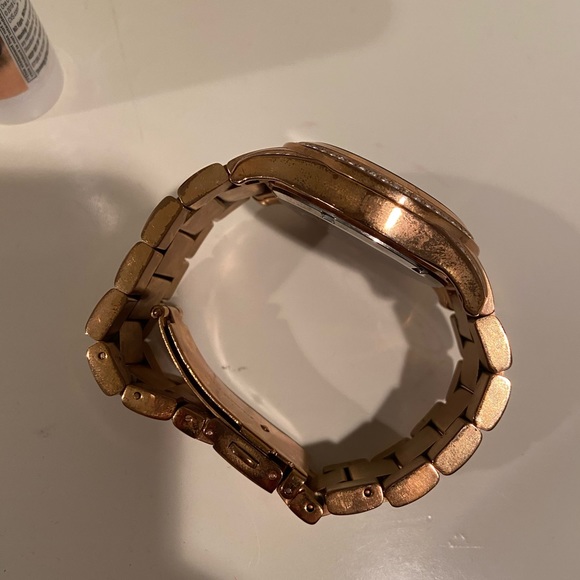 Rose Gold Michael Kors Watch w/ Crystal-Set Bezel